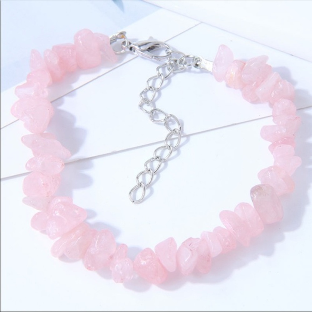 Precious Stone paisley pink handmade beaded bracelet NWT